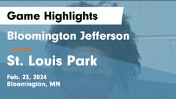 Bloomington Jefferson  vs St. Louis Park  Game Highlights - Feb. 23, 2024