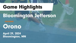 Bloomington Jefferson  vs Orono  Game Highlights - April 29, 2024
