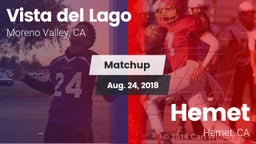Matchup: Vista del Lago High vs. Hemet  2018