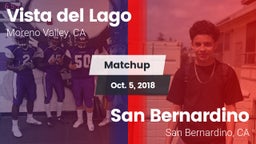 Matchup: Vista del Lago High vs. San Bernardino  2018