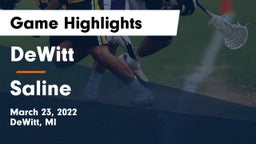 DeWitt  vs Saline  Game Highlights - March 23, 2022