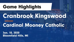 Cranbrook Kingswood  vs Cardinal Mooney Catholic  Game Highlights - Jan. 10, 2020