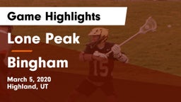 Lone Peak  vs Bingham  Game Highlights - March 5, 2020