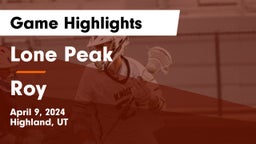 Lone Peak  vs Roy  Game Highlights - April 9, 2024