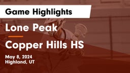 Lone Peak  vs Copper Hills HS Game Highlights - May 8, 2024