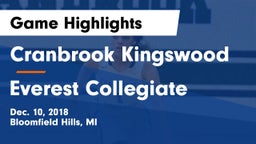 Cranbrook Kingswood  vs Everest Collegiate  Game Highlights - Dec. 10, 2018