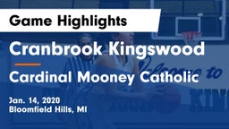 Cranbrook Kingswood  vs Cardinal Mooney Catholic  Game Highlights - Jan. 14, 2020