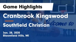 Cranbrook Kingswood  vs Southfield Christian  Game Highlights - Jan. 28, 2020