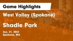 West Valley  (Spokane) vs Shadle Park  Game Highlights - Jan. 21, 2022