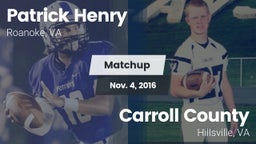 Matchup: Patrick Henry High vs. Carroll County  2016