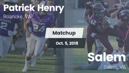 Matchup: Patrick Henry High vs. Salem  2018