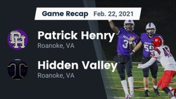 Recap: Patrick Henry  vs. Hidden Valley  2021