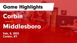 Corbin  vs Middlesboro Game Highlights - Feb. 8, 2022
