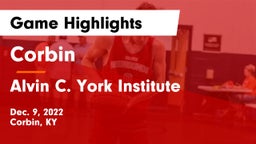 Corbin  vs Alvin C. York Institute Game Highlights - Dec. 9, 2022