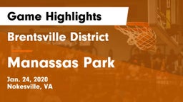 Brentsville District  vs Manassas Park  Game Highlights - Jan. 24, 2020