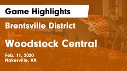 Brentsville District  vs Woodstock Central  Game Highlights - Feb. 11, 2020