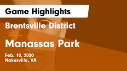 Brentsville District  vs Manassas Park  Game Highlights - Feb. 18, 2020