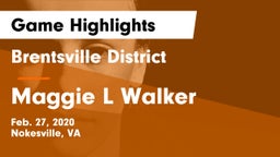 Brentsville District  vs Maggie L Walker Game Highlights - Feb. 27, 2020