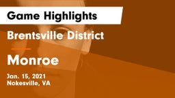 Brentsville District  vs Monroe  Game Highlights - Jan. 15, 2021