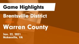 Brentsville District  vs Warren County  Game Highlights - Jan. 22, 2021