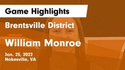 Brentsville District  vs William Monroe  Game Highlights - Jan. 25, 2022