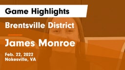 Brentsville District  vs James Monroe  Game Highlights - Feb. 22, 2022