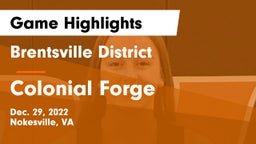 Brentsville District  vs Colonial Forge  Game Highlights - Dec. 29, 2022
