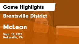 Brentsville District  vs McLean  Game Highlights - Sept. 10, 2023