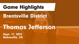 Brentsville District  vs Thomas Jefferson  Game Highlights - Sept. 17, 2023