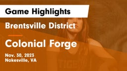 Brentsville District  vs Colonial Forge  Game Highlights - Nov. 30, 2023