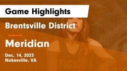 Brentsville District  vs Meridian  Game Highlights - Dec. 14, 2023