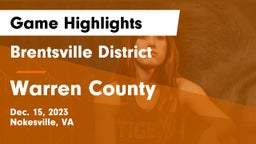 Brentsville District  vs Warren County  Game Highlights - Dec. 15, 2023