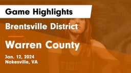 Brentsville District  vs Warren County  Game Highlights - Jan. 12, 2024