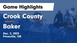 Crook County  vs Baker  Game Highlights - Dec. 2, 2023
