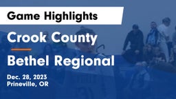 Crook County  vs Bethel Regional  Game Highlights - Dec. 28, 2023