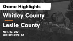 Whitley County  vs Leslie County  Game Highlights - Nov. 29, 2021