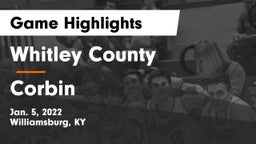 Whitley County  vs Corbin  Game Highlights - Jan. 5, 2022