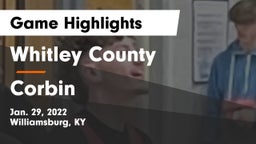Whitley County  vs Corbin  Game Highlights - Jan. 29, 2022