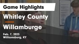Whitley County  vs Willamburge Game Highlights - Feb. 7, 2023