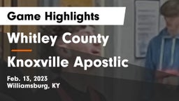 Whitley County  vs Knoxville Apostlic Game Highlights - Feb. 13, 2023