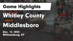 Whitley County  vs Middlesboro  Game Highlights - Dec. 12, 2023