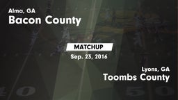 Matchup: Bacon County High vs. Toombs County  2016