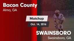 Matchup: Bacon County High vs. SWAINSBORO  2016
