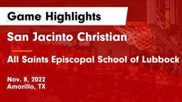 San Jacinto Christian  vs All Saints Episcopal School of Lubbock Game Highlights - Nov. 8, 2022