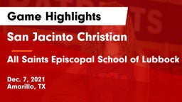 San Jacinto Christian  vs All Saints Episcopal School of Lubbock Game Highlights - Dec. 7, 2021