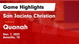 San Jacinto Christian  vs Quanah  Game Highlights - Dec. 7, 2023