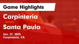 Carpinteria  vs Santa Paula  Game Highlights - Jan. 27, 2023
