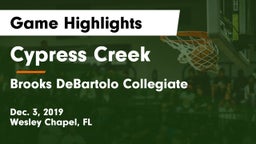 Cypress Creek  vs Brooks DeBartolo Collegiate Game Highlights - Dec. 3, 2019