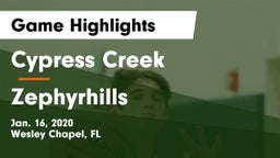 Cypress Creek  vs Zephyrhills  Game Highlights - Jan. 16, 2020