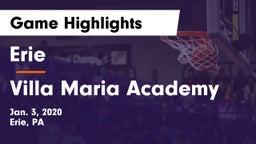 Erie  vs Villa Maria Academy Game Highlights - Jan. 3, 2020